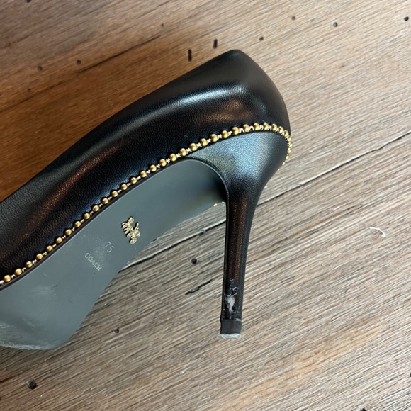 Coach Black Waverly Beadchain Pointed-Toe Pumps - Size 7.5 - Picture 5 of 5